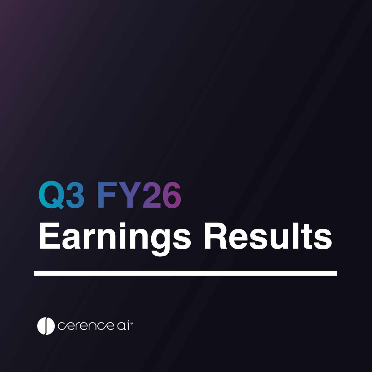 Cerence AI Reports Third Quarter Results: Revenue Up 12% YoY, Connected Services Revenue Up 20% YoY;
